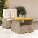 vidaXL Ensemble à manger de jardin et coussins 2 Pièces beige poly rotin