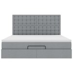 VidaXL Cadre de lit ottoman et matelas gris clair 180x200 cm tissu