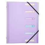 Trieur Polypropylène 3 Rabats Chromaline Pastel 6 Compartiments - Couleurs Assorties - X 10 - Exacompta