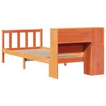 vidaXL Lit bibliothèque sans matelas cire marron 100x200 cm pin massif