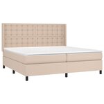 vidaXL Sommier à lattes de lit avec matelas Cappuccino 200x200 cm