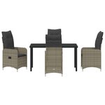 vidaXL Ensemble de salle à manger pour jardin 5 Pièces Gris Poly rotin