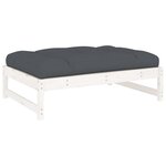 vidaXL Repose-pied de jardin 120x80 cm blanc bois de pin massif