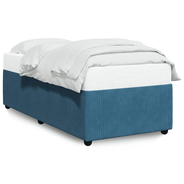 vidaXL Cadre de lit sans matelas bleu 90x200 cm velours