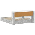 vidaXL Cadre de lit avec rangement avec tiroir Gris béton 200 x 200 cm