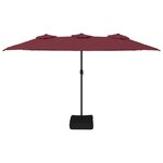 vidaXL Parasol de jardin à double tête avec LED rouge bordeaux