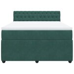 vidaXL Sommier à lattes de lit et matelas Vert foncé 140x190cm Velours