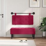 vidaXL Tête de lit suspendue Avec lumière LED Bordeaux Velours