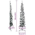 vidaXL Demi sapin de Noël artificiel mince avec neige floquée 180 cm