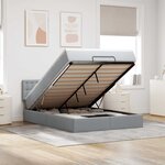 VidaXL Cadre de lit ottoman et matelas gris clair 140x200 cm tissu