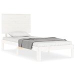 vidaXL Cadre de lit sans matelas blanc bois de pin massif