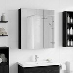 vidaXL Armoire Miroir de Salle de Bain Chêne noir 60 x 14 5 x 70 cm