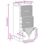 vidaXL Armoire à tiroirs Chêne Sonoma 33 x 34 5 x 87 cm