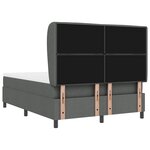 Box Spring avec Matelas vidaXL Gris Foncé 160x200 cm Tissu