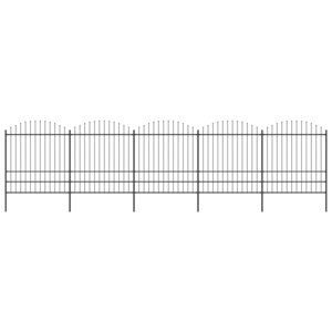 vidaXL Clôture de jardin à dessus en lance Acier (1 75-2)x8 5 m Noir
