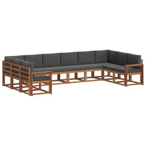 vidaXL Ensemble de canapés d'extérieur 10 Pièces Naturel et Anthracite