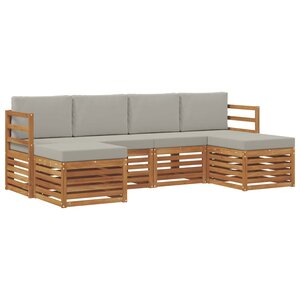 vidaXL Ensembles de canapés avec coussin 6 Pièces Gris Naturel et Clair