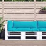 vidaXL Coussins de palette lot de 3 turquoise tissu Oxford