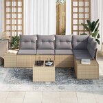 vidaXL Ensemble de canapé de jardin 6 Pièces Beige et Gris clair