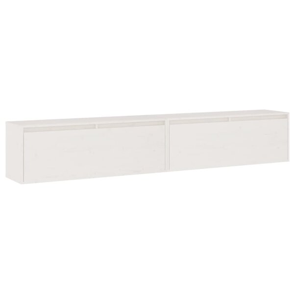 vidaXL Armoires murales 2 Pièces Blanc 100x30x35 cm Bois de pin massif