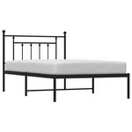 vidaXL Cadre de lit métal sans matelas avec tête de lit noir 100x200cm