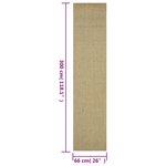 vidaXL Tapis Sisal naturel 66x300 cm Vert