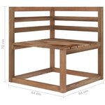 vidaXL Salon de jardin 9 Pièces Marron Bois de pin imprégné