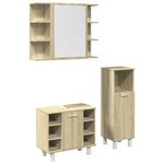 vidaXL Ensemble de meubles de salle de bain 3 Pièces chêne sonoma