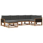 vidaXL Ensemble de canapés d'extérieur 6 Pièces Naturel et Anthracite