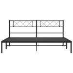 vidaXL Cadre de lit métal avec tête de lit noir 183x213 cm