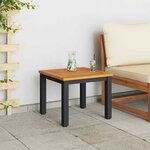 vidaXL Tables de jardin Naturel et noir 45 x 45 x 38 cm