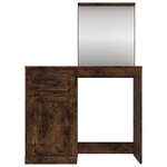 vidaXL Coiffeuse et miroir chêne fumé 90x50x132 5 cm bois d'ingénierie