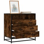 vidaXL Commode chêne fumé 70x41x70 cm bois d'ingénierie