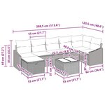 vidaXL Ensemble de canapé de jardin 8 Pièces Gris clair 55 x 62 x 69 cm