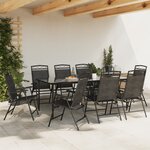 vidaXL Chaises de jardin pliables lot de 8 en acier et textilène