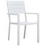 vidaXL Chaises de jardin 4 Pièces Blanc PEHD Aspect de bois