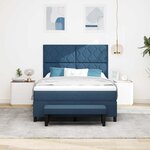 vidaXL Lit à ressorts avec matelas Bleu 140 x 190 cm tissu