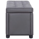 Pouf coffre banquette de rangement 87 5 cm similicuir gris 02_0010826