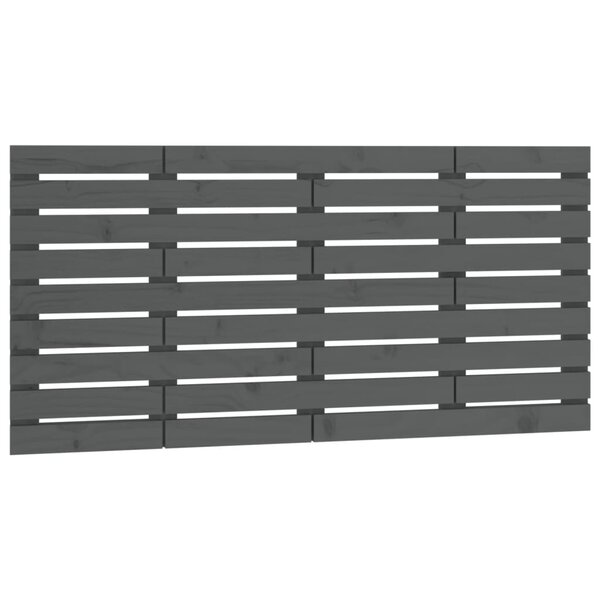 vidaXL Tête de lit murale Gris 156x3x63 cm Bois massif de pin