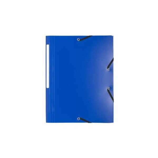 Chemise 3 rabats et élastiques Polypro 5/10e 24 x32 cm Bleu foncé EXACOMPTA