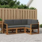 vidaXL Ensemble de canapés d'extérieur 4 Pièces Naturel et Anthracite
