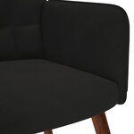 vidaXL Chaise de relaxation avec tabouret Noir Velours