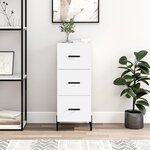 vidaXL Buffet blanc 34 5x34x90 cm bois d'ingénierie
