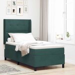 vidaXL Lit à Ressorts avec Matelas LED Vert foncé 90 x 190 cm Velours