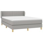 vidaXL Sommier à lattes de lit avec matelas Gris clair 140x200cm Tissu