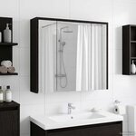 vidaXL Armoire Miroir de Salle de Bain Chêne noir 63 5 x 16 x 62 5 cm