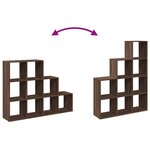 vidaXL Étagère séparatrice de pièce 3 niveaux chêne marron