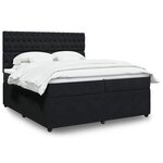 vidaXL Sommier à lattes de lit et matelas Noir 200x200 cm Velours