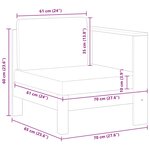 vidaXL Canapé central avec 1 accoudoir Gris foncé Acacia solide