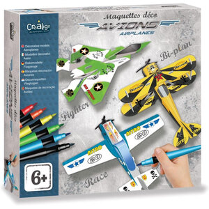 Maquettes - Avions à construire et décorer - Montage facile - Dès 6 ans - Activité manuelle